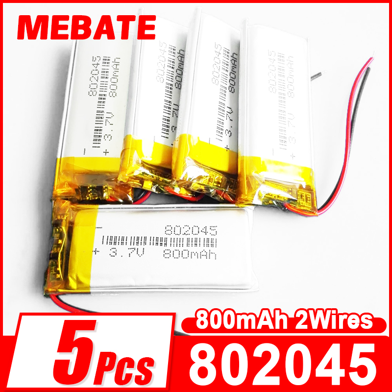 Smartwatch Headset - 5pcs 3.7V 800mAh 802045 Rechargeable Battery