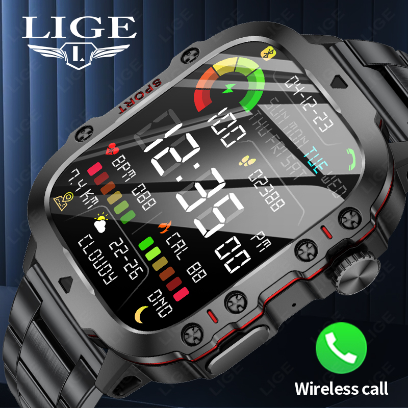 Rugged Sport Strap - LIGE Outdoor Men's Sports Smart Watch