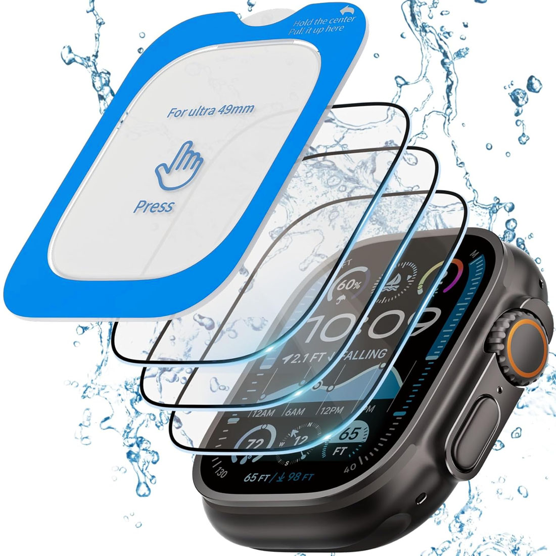 Tempered Glass Film Quick Past - Watch Face Protector ulasan dan harga