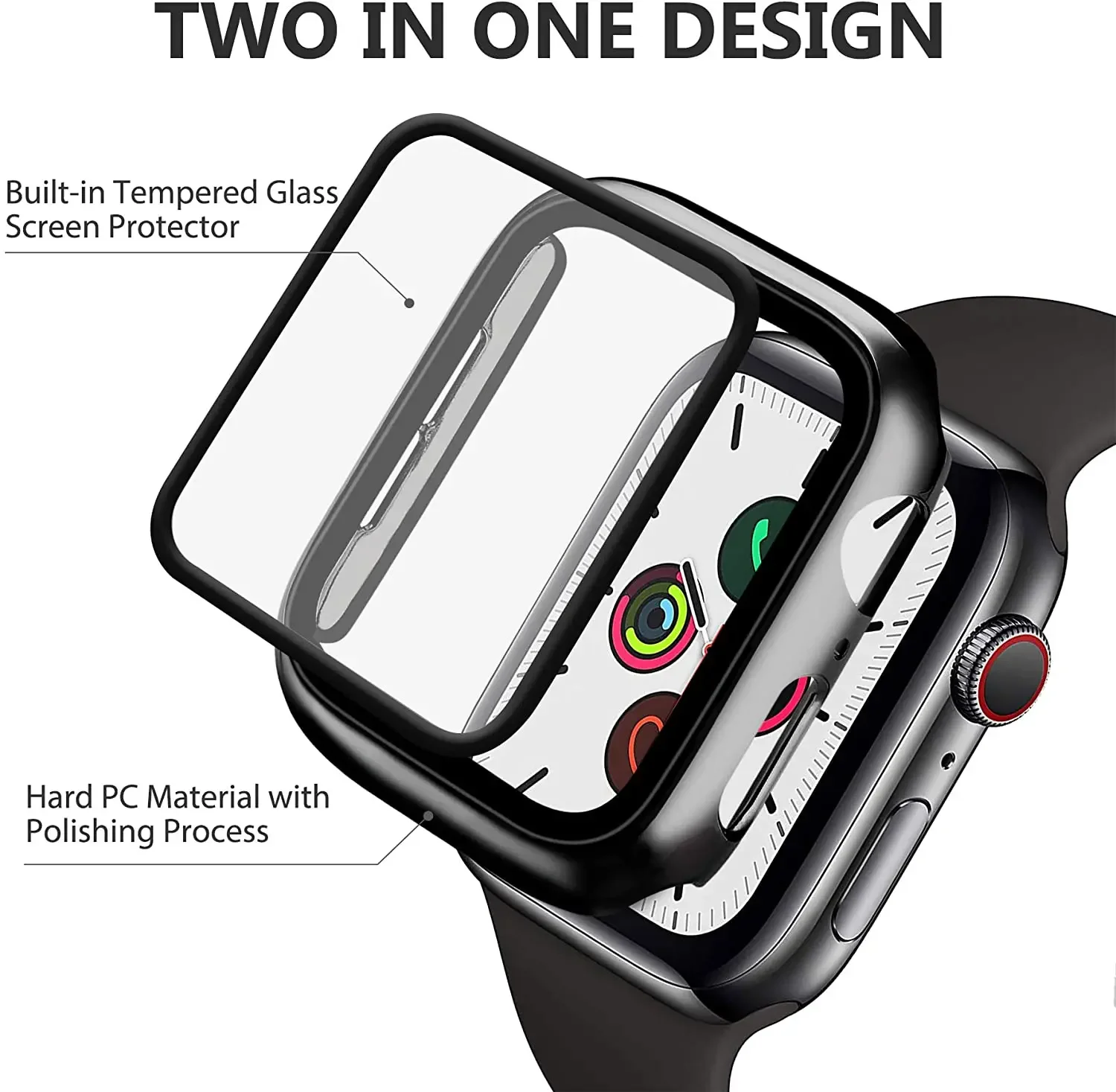 Tempered Glass+cover For Apple - Garmin Smartwatch Accessories ulasan dan harga